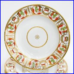 6 Royal Crown Derby Hand Painted Porcelain Dinner Plates circa 1810