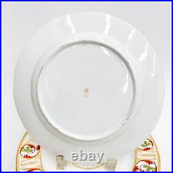 6 Royal Crown Derby Hand Painted Porcelain Dinner Plates circa 1810