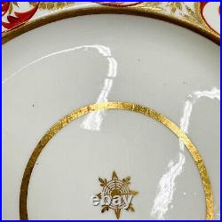 6 Royal Crown Derby Hand Painted Porcelain Dinner Plates circa 1810