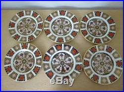 6 Royal Crown Derby Imari 6.25 inch Side or Bread Plates 1128 1977