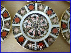 6 Royal Crown Derby Imari 6.25 inch Side or Bread Plates 1128 1977