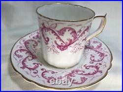 (6) Royal Crown Derby Pink/Purple A-567 DEMITASSE SETS