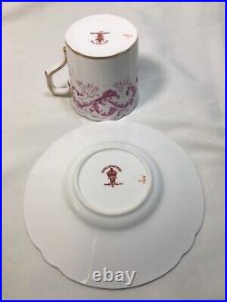 (6) Royal Crown Derby Pink/Purple A-567 DEMITASSE SETS