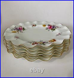 6 Royal Crown Derby Plates, Posies, Luncheon, Royal Shape