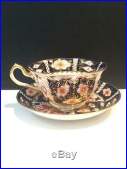 6 Royal Crown Derby Traditional Imari 2451 Footed Cup & Saucer Sets Ch5557