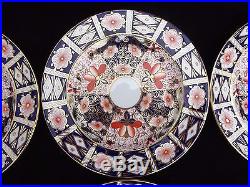 6 Vintage Royal Crown Derby Traditional Imari 10 3/8 Dinner Plates #2451