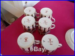 6 x Royal Crown Derby Old Imari 1128 Coffee Cups Saucers 1950/75