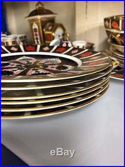 6 x Royal Crown Derby Old Imari 1128 Dinner Plates 10.5 1st Quality