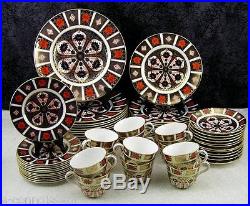 (60) Pc. Royal Crown Derby Old Imari #1128 Bone China Dinner Service for 12