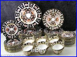 60 Pc Royal Crown Derby Traditional Imari #2451 Bone China Dinner Service for 12