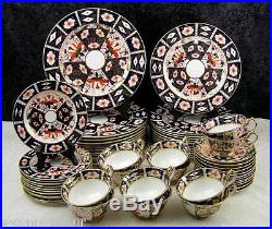 60 Pc Royal Crown Derby Traditional Imari #2451 Bone China Dinner Service for 12