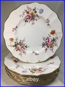 (7) Royal Crown Derby'Derby Posies' Surrey Shape 10.5 Inch DINNER PLATES