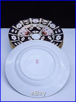 7 Vintage Royal Crown Derby Traditional Imari 10 5/8 Dinner Plates #2451