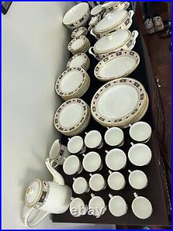 76 Piece Royal Crown Derby Derby Boarder English Bone China 8 Full Sets 1965