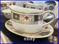 76 Piece Royal Crown Derby Derby Boarder English Bone China 8 Full Sets 1965