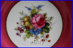 8 Hot Pink ROSEMARY ROSE Royal Crown Derby Neiman Marcus Bread Butter Plate VTG