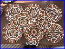 8 Royal Crown Derby 10 1/2 DINNER PLATES Old Imari 1128