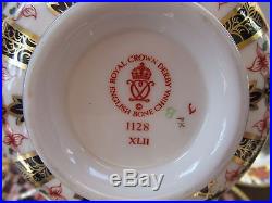 8 Royal Crown Derby 2 Handled Cream Soup Cup Saucer Sets Old Imari 1128