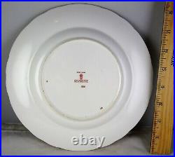 8 Royal Crown Derby A732 Salad Plates Orange & Blue Floral Gold Greek Key Inset