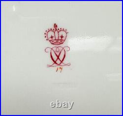 8 Royal Crown Derby England Hand Painted Pink Porcelain Dessert Plates c. 1890