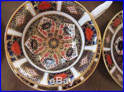 8 Royal Crown Derby Footed Tea CUPS & SAUCERS Old Imari 1128