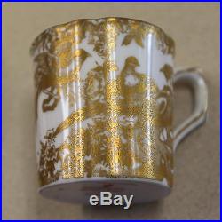 (8) Royal Crown Derby Gold Aves Demitasse Coffee Cans & Saucers 1976 A1235