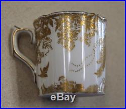 (8) Royal Crown Derby Gold Aves Demitasse Coffee Cans & Saucers 1976 A1235