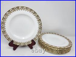 8 Royal Crown Derby Heraldic Gold 8 3/8 Salad Plates
