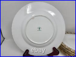 8 Royal Crown Derby Heraldic Gold 8 3/8 Salad Plates