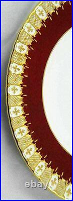 8 Royal Crown Derby Heraldic Maroon Dinner Plates 10-1/4 Multiple Available