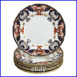 8 Royal Crown Derby Porcelain Imari 10.25 in Dinner Plates 1927