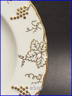 (8) Royal Crown Derby''vine'' Hand Painted Signed F Garnett Salad Plates -8.25