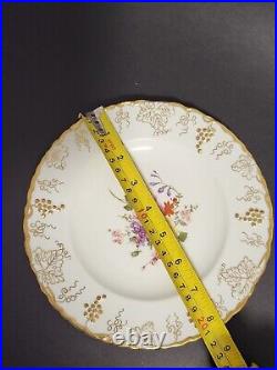 (8) Royal Crown Derby''vine'' Hand Painted Signed F Garnett Salad Plates -8.25