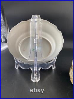 8 royal crown derby green maple leaf plates