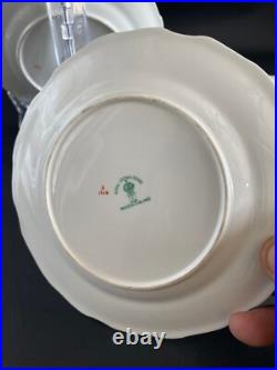 8 royal crown derby green maple leaf plates