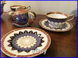 9 PC ROYAL CROWN DERBY QUAIL Imari Coffee or Tea Set Fine Bone China ENGLAND
