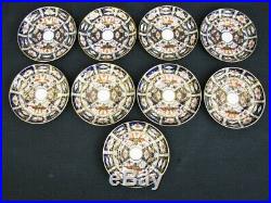 9 Royal Crown Derby Traditional IMARI Saucers Tiffany & Co. #2451 c. 1925 England