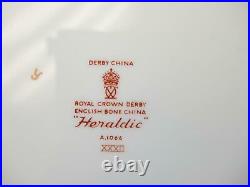 9 Vintage Royal Crown Derby Salad Plates Heraldic Pattern