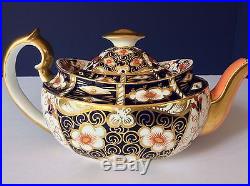 ANTIQUE 1902 ROYAL CROWN DERBY Traditional Imari #2451 MINI TEA COFFEE POT & LID