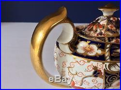 ANTIQUE 1902 ROYAL CROWN DERBY Traditional Imari #2451 MINI TEA COFFEE POT & LID