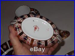 Antique Royal Crown Derby Imari 1128 Lot 2 Plates, Cup & Saucer, Sugar