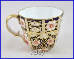 ANTIQUE ROYAL CROWN DERBY TRADITIONAL IMARI 2451 COFFEE CUPS & SAUCERS x 4 1ST