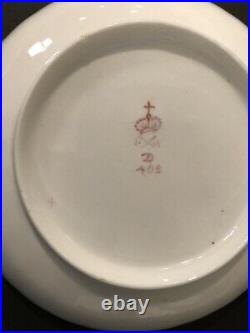 Antique 1790 Derby Porcelain puce color with lot number tea bowl cup saucer rare