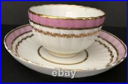 Antique 1790 Derby Porcelain puce color with lot number tea bowl cup saucer rare