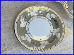 Antique 1820 Royal Crown Derby Porcelain Tea Dessert Set Tray Cups Saucers Rare