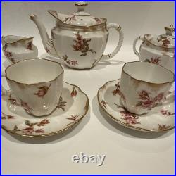 Antique 1893 Royal Crown Derby Tea Set Teapot Sugar Creamer Pattern 3691 Rose 7p Antique 1893 Royal Crown Derby Tea Set Teapot Sugar Creamer Pattern 3691 Rose 7p