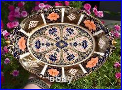 Antique 1917 Royal Crown Derby OLD IMARI Serving Bowl 1128 Acorn Detailing