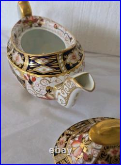 Antique 1927 Royal Crown Derby Traditional Imari 2451 Teapot Creamer Sugar Set