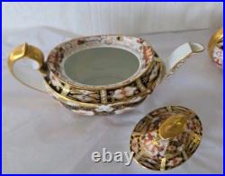 Antique 1927 Royal Crown Derby Traditional Imari 2451 Teapot Creamer Sugar Set