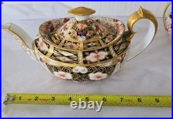 Antique 1927 Royal Crown Derby Traditional Imari 2451 Teapot Creamer Sugar Set